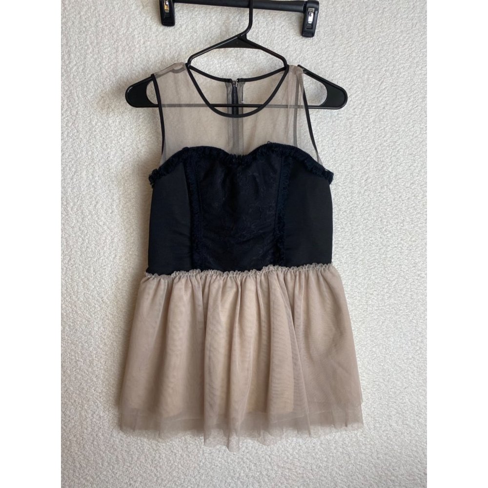 Twelve by Twelve Los Angeles Sleeveless Corset Style Dress Black Tan Size Medium